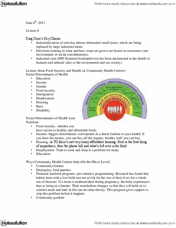 GGR107H1 Lecture Notes - Food Security, Civic Engagement, World Health Organization thumbnail