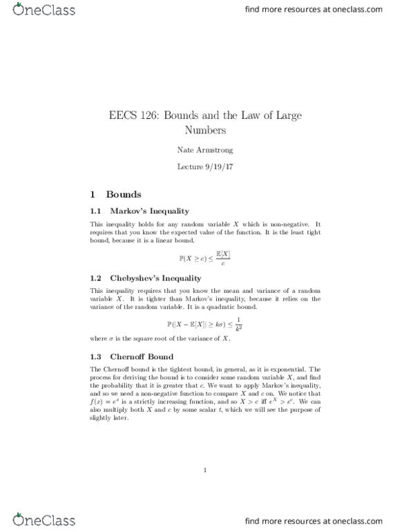 EL ENG 126 Lecture Notes - Lecture 6: Random Variable thumbnail