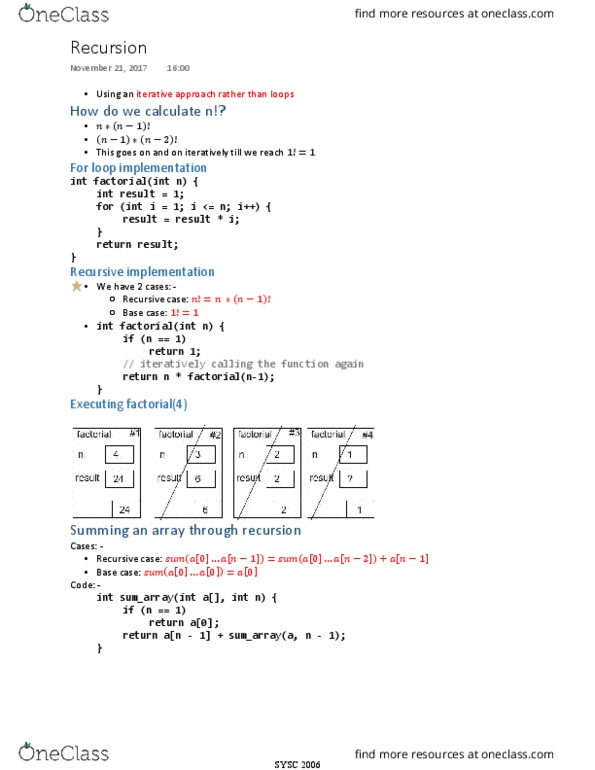 SYSC 2006 Lecture Notes - Lecture 20: For Loop, Linked List thumbnail