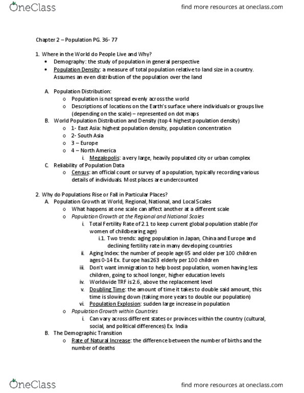 GEOG 1280 Chapter Notes - Chapter 2: Degenerative Disease, Cardiovascular Disease, Malaria thumbnail