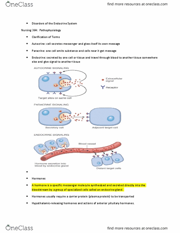 NURS 364 Lecture Notes - Lecture 9: Membrane Transport Protein, Prolactin, Blood Proteins thumbnail