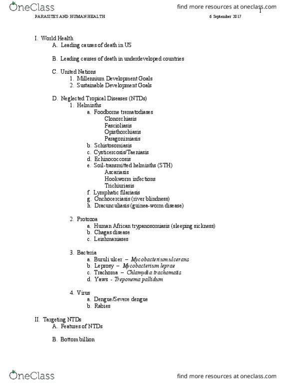01:146:328 Lecture Notes - Lecture 12: Mycobacterium Ulcerans, Neglected Tropical Diseases, Treponema Pallidum thumbnail