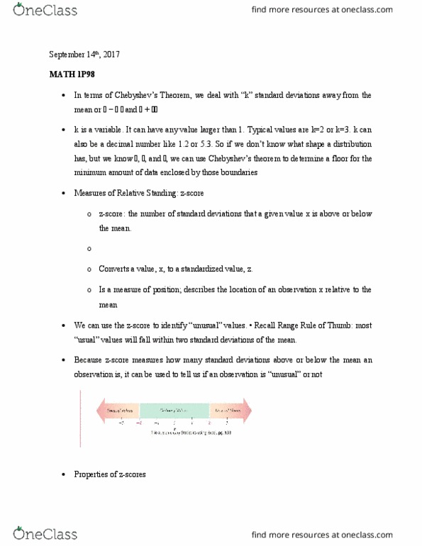 MATH 1P98 Lecture Notes - Lecture 7: Interquartile Range, Quartile, Box Plot thumbnail