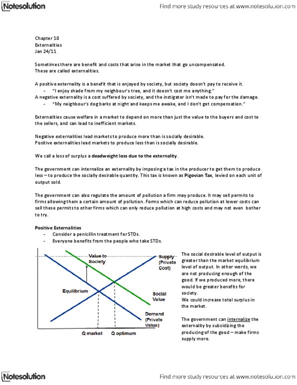 ECON 1B03 Lecture Notes - Coase Theorem, Deadweight Loss, Externality thumbnail