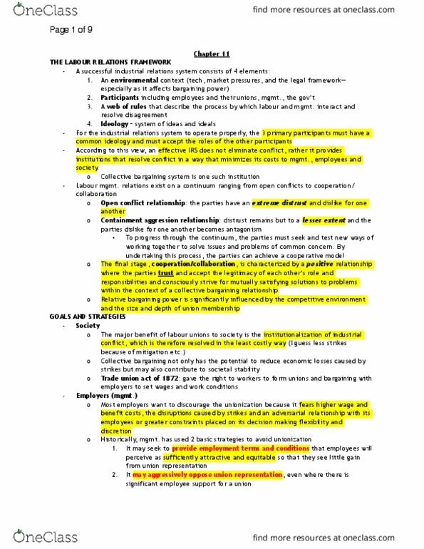 COMMERCE 2BC3 Lecture Notes - Lecture 11: Final Offer, Closed Shop, Rand Formula thumbnail