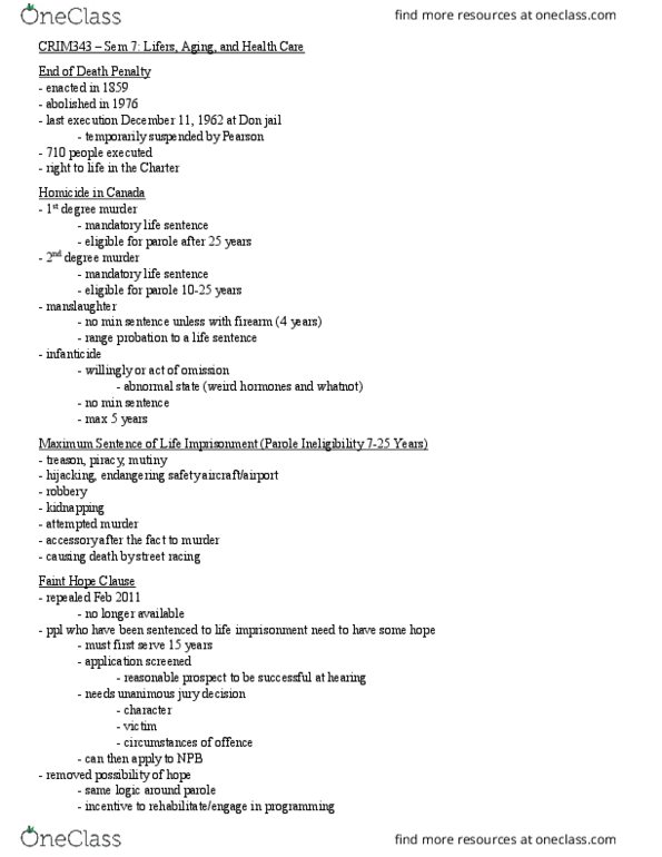 CRIM 343 Lecture Notes - Lecture 7: Don Jail, Nippon Professional Baseball, List Of Muppets thumbnail