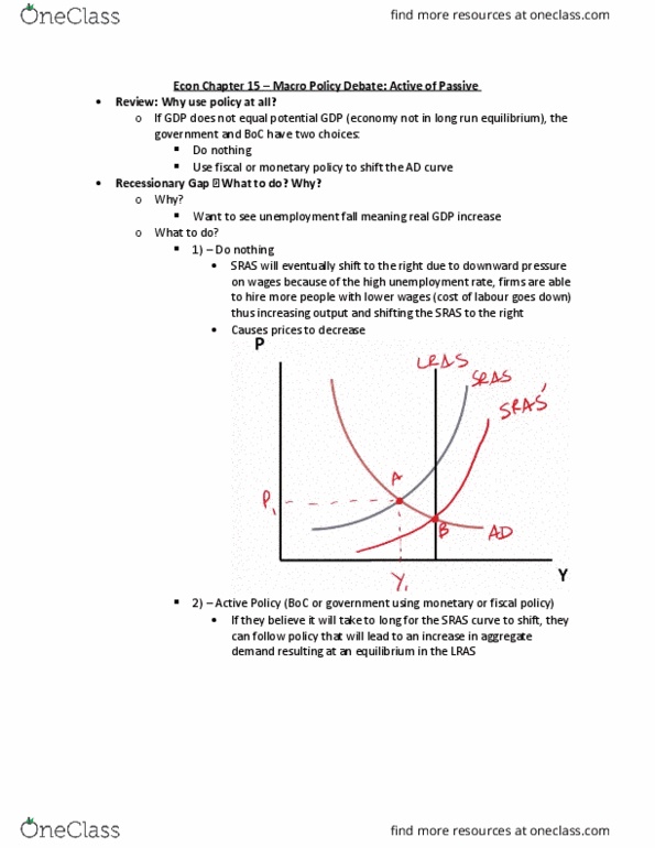ECON 1BB3 Lecture Notes - Lecture 20: Policy Debate, Monetary Policy, Potential Output thumbnail