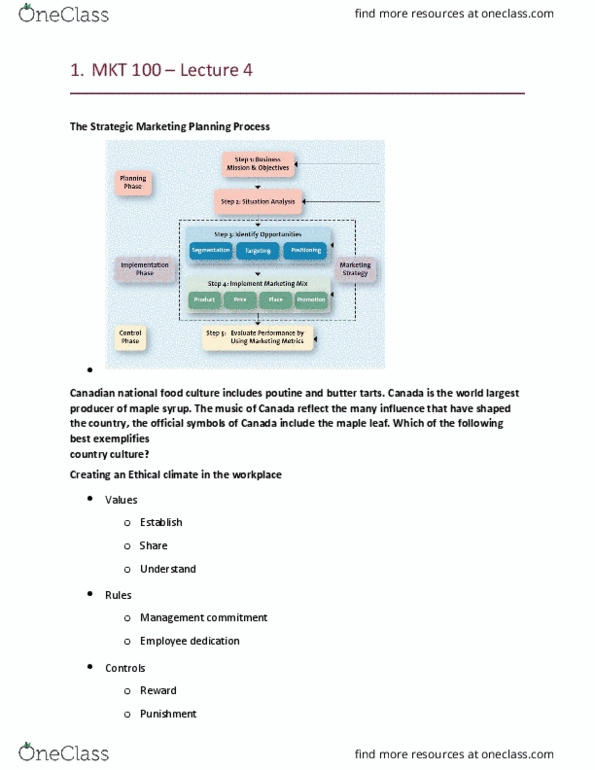 MKT 100 Lecture Notes - Lecture 4: Maple Syrup, Butter Tart, Corporate Social Responsibility thumbnail