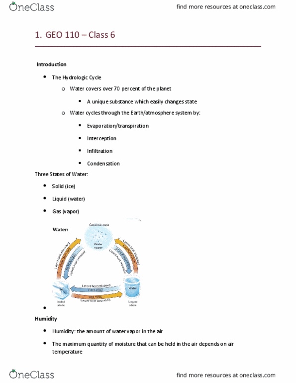 GEO 110 Lecture Notes - Lecture 6: Advection, Hygroscopy, Cyclogenesis thumbnail