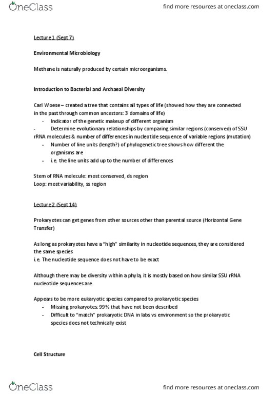 MICB 201 Chapter Notes - Chapter 1-2: Horizontal Gene Transfer, Carl Woese, Intestinal Villus thumbnail