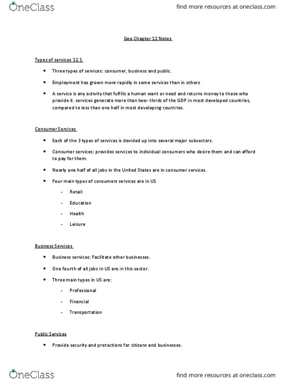 GEOG 1HA3 Lecture Notes - Lecture 11: Central Place Theory, Primate City, Richard Florida thumbnail