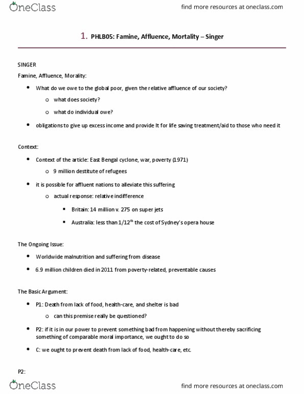 PHLB05H3 Lecture Notes - Lecture 14: Consequentialism, Disposable And Discretionary Income thumbnail