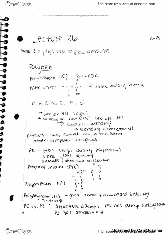 MATSCIE 250 Lecture 26: L26-27 Polymers thumbnail