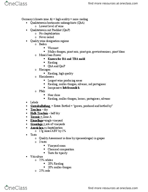 FNH 330 Lecture Notes - Lecture 5: Botrytis Cinerea, Pinot Gris, Pinot Noir thumbnail