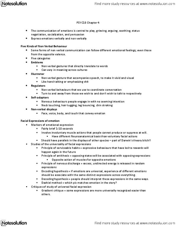 PSYC18H3 Chapter Notes - Chapter 4: Natya Shastra, Pituitary Gland, Hypothalamus thumbnail