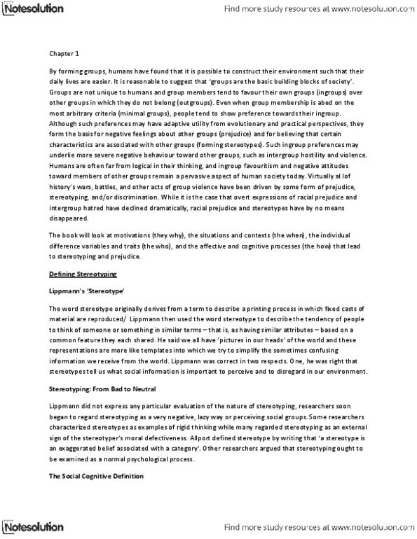 PSYC18H3 Chapter Notes - Chapter 1: Balance Theory, Normative Social Influence, Authoritarian Personality thumbnail