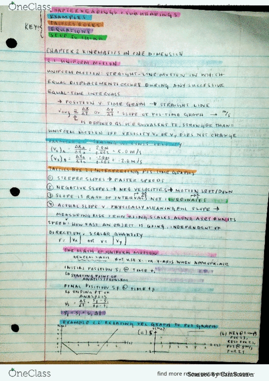 PHYS 1021 Chapter 2: Physics for Scientists and Engineers Chapter 2 Notes thumbnail