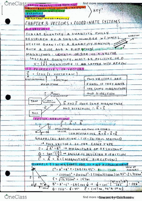 PHYS 1021 Chapter 3: Physics for Scientists and Engineers Chapter 3 Notes thumbnail