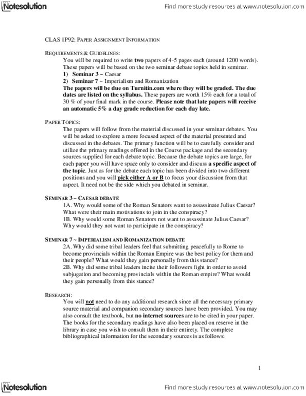 CLAS 1P92 Lecture Notes - Modern Language Association, Online Writing Lab, Spell Checker thumbnail