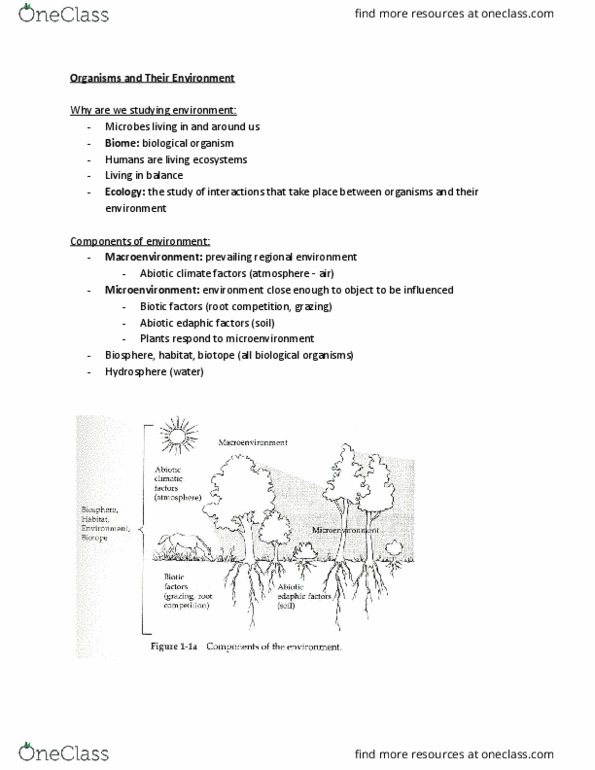BI111 Lecture Notes - Lecture 1: Biotope, Allelopathy, Biome thumbnail