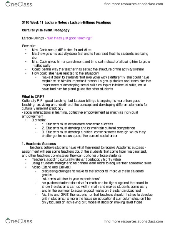 PSYC 3410 Lecture Notes - Lecture 11: Intercultural Competence, Standardized Test, Social Inequality thumbnail