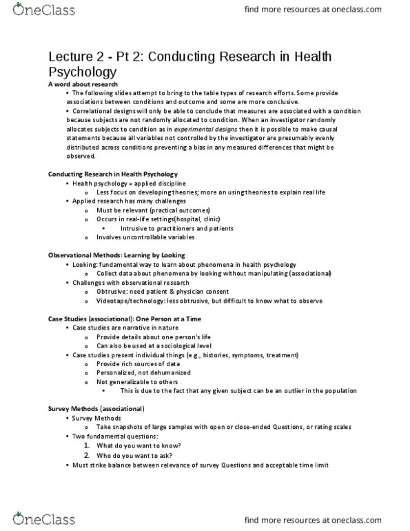 Psychology 2036A/B Lecture Notes - Lecture 2: Factor Analysis, Sampling Bias, Demand Characteristics thumbnail