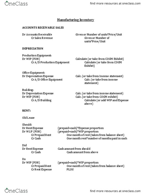 Economics 2150A/B Lecture Notes - Lecture 15: Loan, Income Statement, Finished Good thumbnail