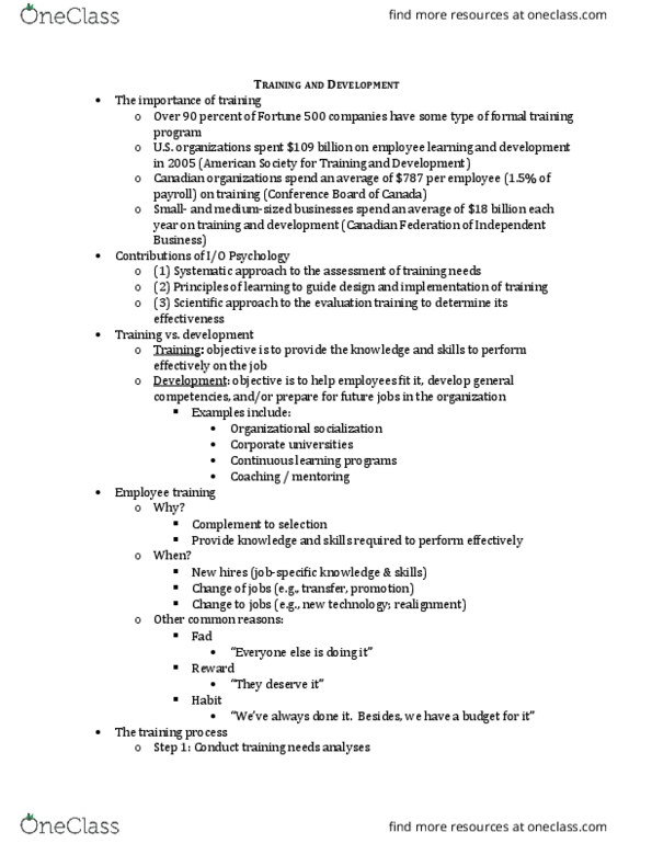 Psychology 2660A/B Lecture Notes - Lecture 8: Internal Validity, Blended Learning, Job Rotation thumbnail