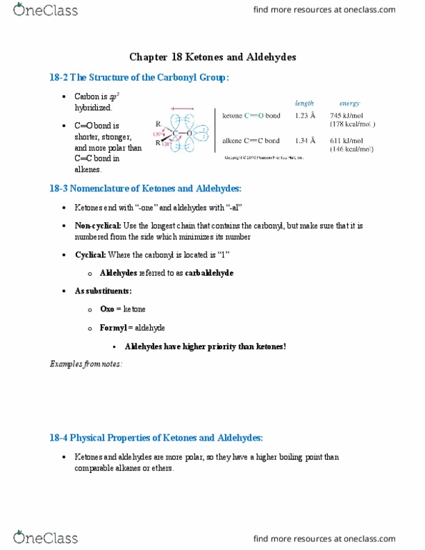 CHE 3331 Chapter Notes - Chapter 18: Sn2 Reaction, Alkoxide, Imine thumbnail