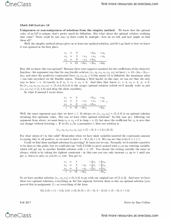 MATH 340 Lecture Notes - Lecture 18: Linear Programming, Feasible Region thumbnail