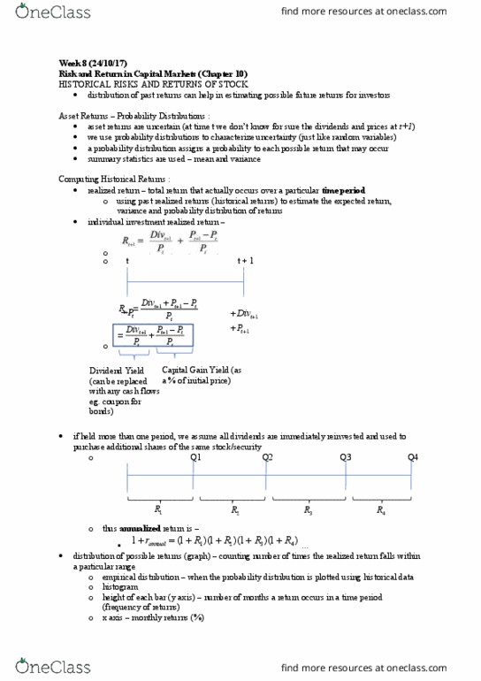 MGCR 341 Lecture Notes - Lecture 4: Investment, Symmetric Probability Distribution, Confidence Interval thumbnail