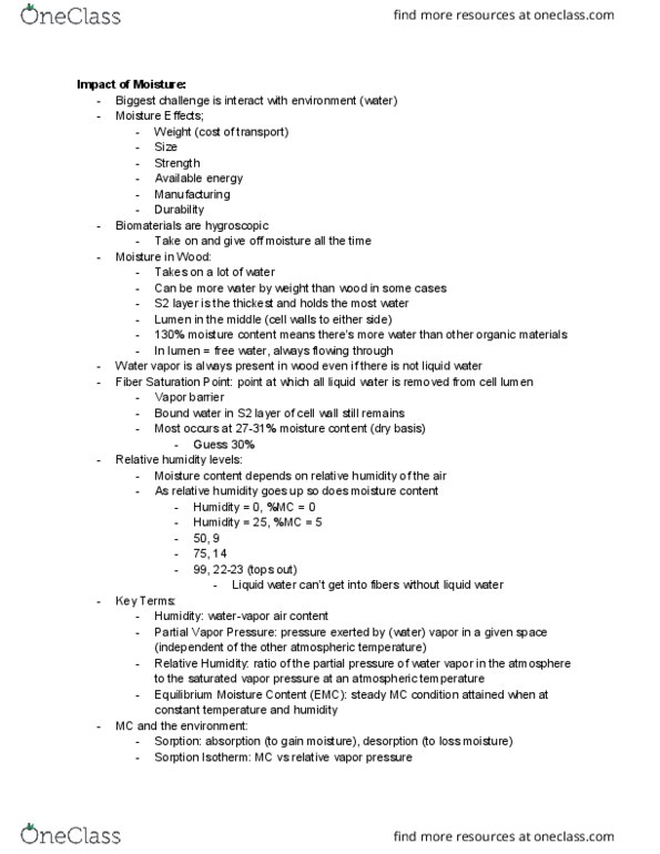 BBE 1001 Lecture Notes - Lecture 7: Partial Pressure, Dry Basis, Tangled thumbnail