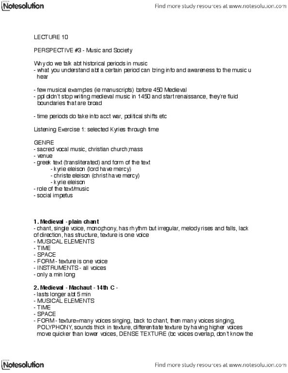 MUS111H1 Lecture Notes - Lecture 10: Josquin Des Prez, Virgo Interferometer, Counterpoint thumbnail