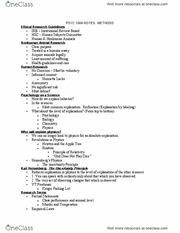 PSYC 1004 Lecture Notes - Lecture 2: Foodborne Illness, Laterality, Proprioception thumbnail