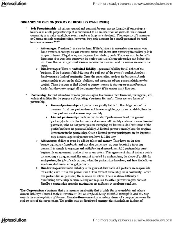 RSM219H1 Chapter Notes - Chapter 4: Takeover, Initial Public Offering, Privately Held Company thumbnail