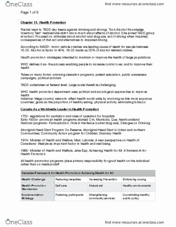 Psychology 2036A/B Chapter Notes - Chapter 11: Elaboration Likelihood Model, Pap Test, Theory Of Reasoned Action thumbnail