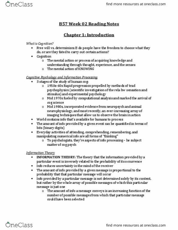 PSYB57H3 Chapter Notes - Chapter 1: Donald Broadbent, Rela, Experimental Psychology thumbnail
