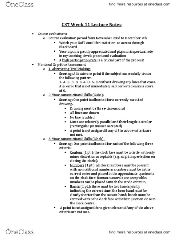 PSYC37H3 Lecture Notes - Lecture 11: Takers, Structured Interview, Dsm-5 thumbnail