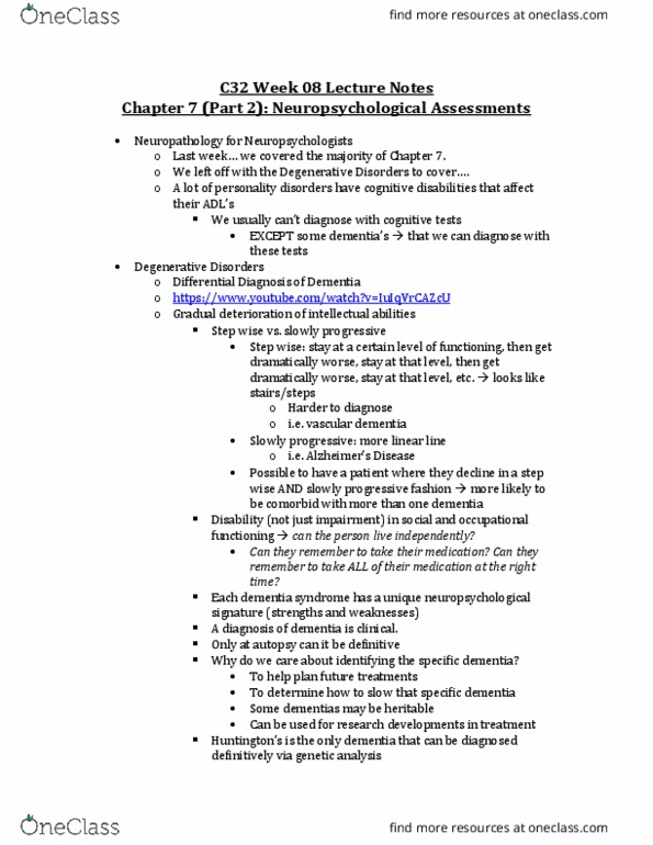 PSYC31H3 Lecture Notes - Lecture 8: Temporal Lobe, Diplopia, Utilization Behavior thumbnail