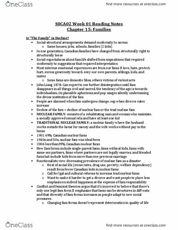 SOCA01H3 Chapter Notes - Chapter 15: Social Forces, The Assets, Gender Inequality thumbnail