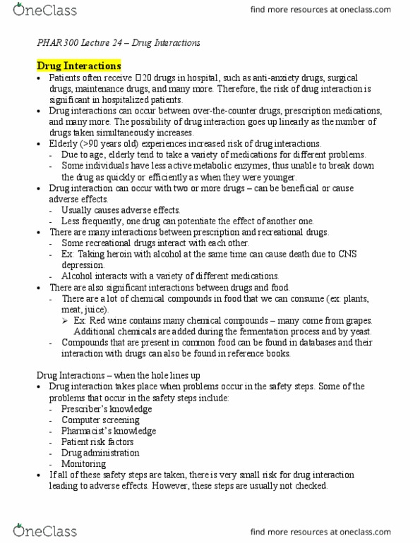 PHAR 300 Lecture Notes - Lecture 24: Antiplatelet Drug, Parietal Cell, Tremor thumbnail