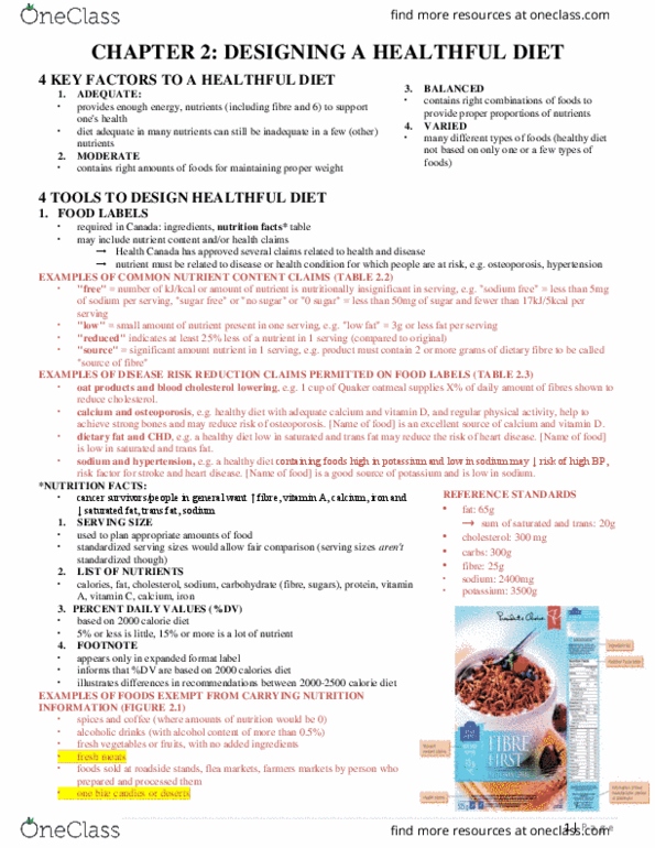 FNN 111 Lecture Notes - Lecture 2: Broccoli, Multivitamin, Deep Frying thumbnail