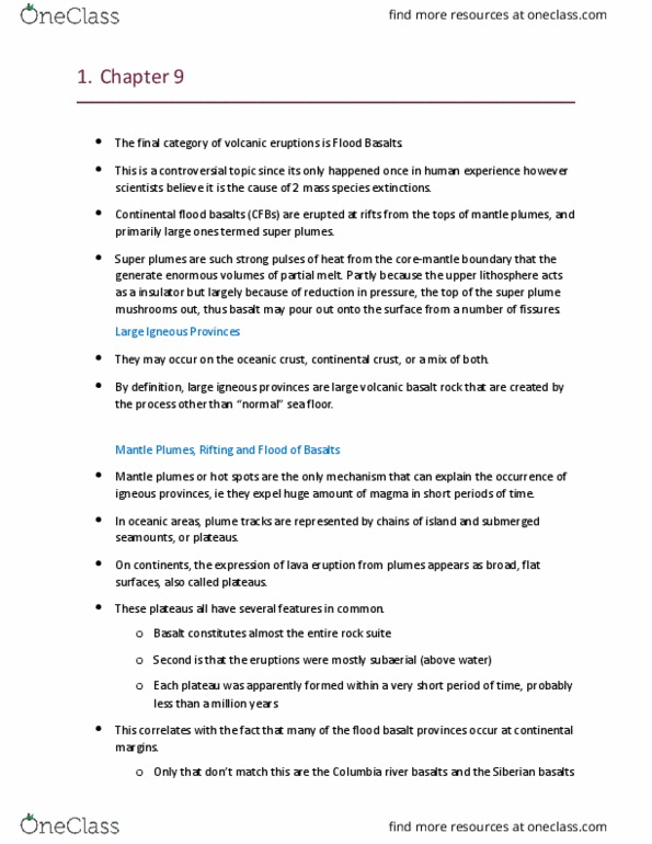 Earth Sciences 2240F/G Lecture Notes - Lecture 9: Siberian Traps, Subduction, Deccan Traps thumbnail