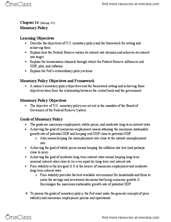 ECON 1012 Lecture Notes - Lecture 2: Loanable Funds, United States Dollar, Federal Funds Rate thumbnail