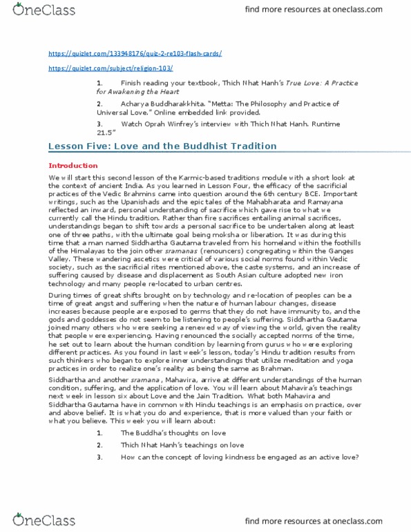 RE103 Lecture Notes - Lecture 20: Bodhi Tree, Metta Sutta, List Of Tree Deities thumbnail