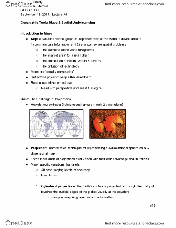 GEOG 1HB3 Lecture Notes - Lecture 4: Contour Line, Spatial Analysis, International Date Line thumbnail