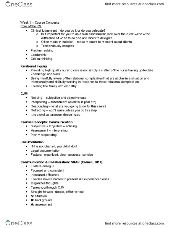 Nursing 4400A/B Lecture Notes - Lecture 1: Uptodate, Critical Thinking, Problem Solving thumbnail