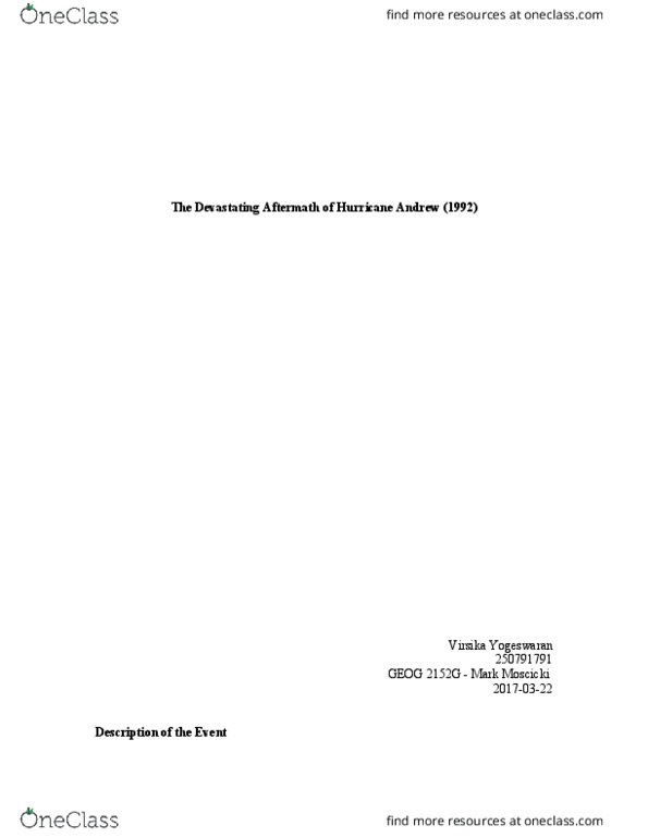 Geography 2011A/B Lecture 3: The Devastating Aftermath of Hurricane Andrew thumbnail