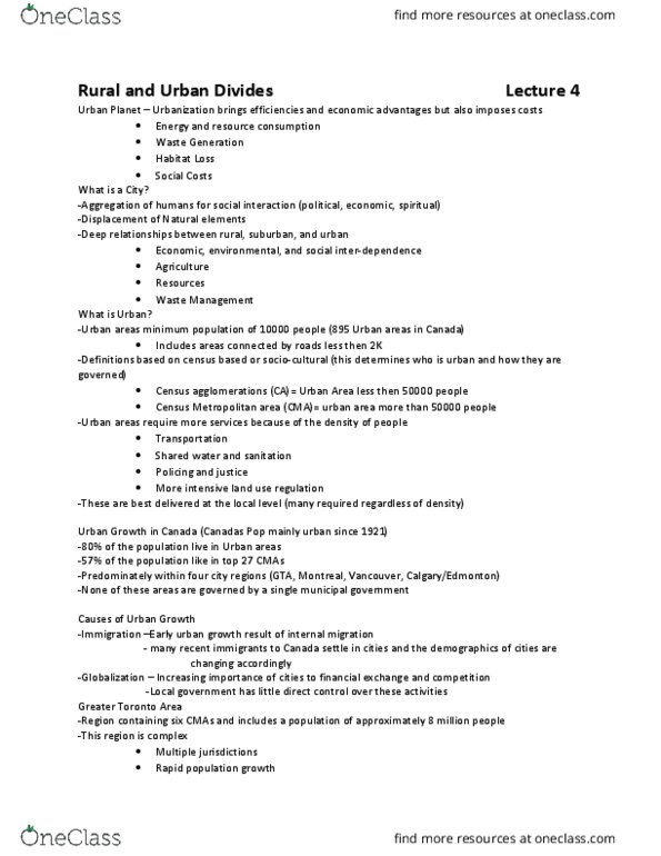 PPA 122 Lecture Notes - Lecture 4: Urban Sprawl, Census Geographic Units Of Canada, Resource Consumption thumbnail