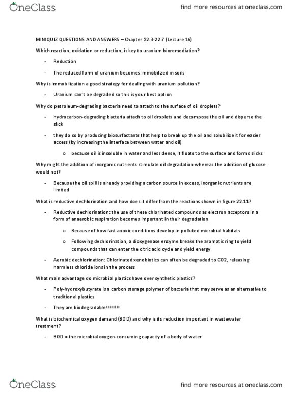 BIOL 371 Lecture Notes - Lecture 16: Polyphosphate, Glycogen, Anammox thumbnail